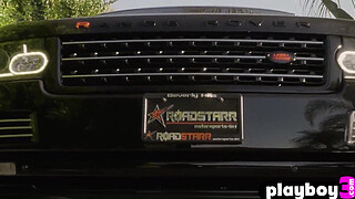 Sexy big tits babes enjoyed outdoor posing and big ass MILFs washed a car