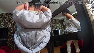 Yoga Pants, Cameltoe & Triple Cumshots on Puffy Downjackets