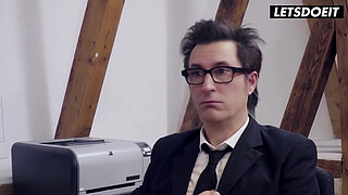 MILF Office Babe Rides Boss Reverse Cowgirl on Valentine's Day - LETSDOEIT