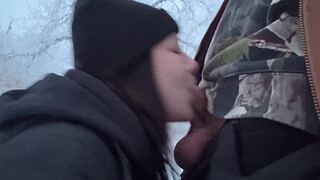 Almost Caught Fucking Outside Then Warming Him Up with My Dripping Pussy