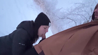 Almost Caught Fucking Outside Then Warming Him Up with My Dripping Pussy