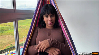 My girlfriend's roommate is a Colombian MILF who fucks me with anal sex - POVLatinGirl