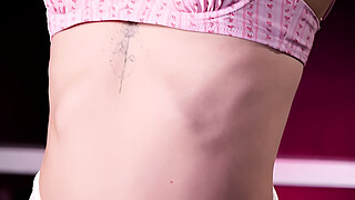 Naked teen Ophelia Fae turns the bleachers into her own private runway