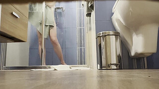 I have secretly filmed my hot step-sister under the shower - voyeur pov