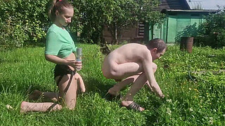 Anastasia Mistress outdoor fuck strapon anal sissy Sasha Earth