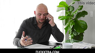 FuckXtra - Sweet teen Biny Beaz on her knees and sucking her stepdads prick