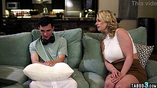 Blonde MILF stepmother Rachael Cavalli cant resist her stepsons huge dick