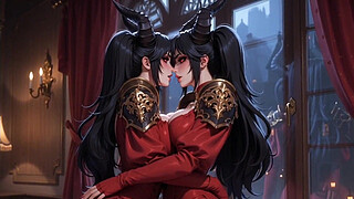 sexywoman demon knight fantasy AI Generated