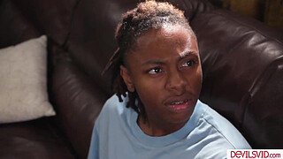 Black stepson fucks and makes his blonde stepmom squirt