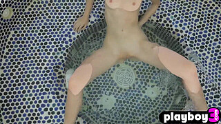 Cute Asian girl exposing stunning body and posed totally naked and wet