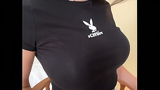 Stepmom with big tits sucks a big dick