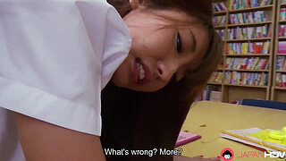 Japanese student Misaki Asuka fucks in the library,uncensored.