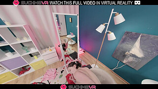 Busty horny girl Rebecca Nikson fucked her lover,in VR.