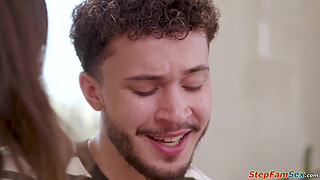 Let your busty mominlaw drain your balls