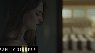 FAMILY SINNERS - Blonde Bombshell Teases Her Boyfriend’s Brother With Her Ass And Gets Him Hard