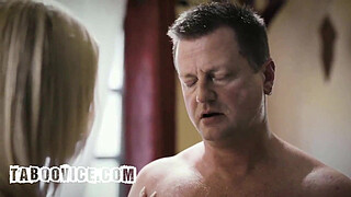 Horny DILF Fucks His Blonde Wife And Stepdaughter In a Threesome