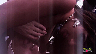 These horny milfs are really into anal sex and they do it with a guy in a threesome