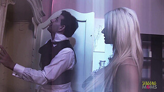 These horny milfs are really into anal sex and they do it with a guy in a threesome