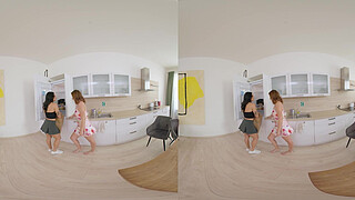 Lesbian Anal Dildo Fun in the Kitchen with Lena Coxx