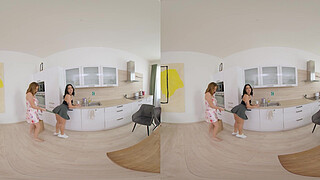 Lesbian Anal Dildo Fun in the Kitchen with Lena Coxx