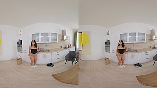 Lesbian Anal Dildo Fun in the Kitchen with Lena Coxx