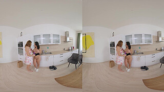 Lesbian Anal Dildo Fun in the Kitchen with Lena Coxx