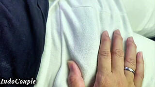 Hijab Student wife was very hot and sexy I picked her her from university Jakarta. She played on my dick in side the car