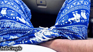 Hijab Student wife was very hot and sexy I picked her her from university Jakarta. She played on my dick in side the car