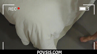 Gorgeous teen titty fucked before tasting jizz in POV