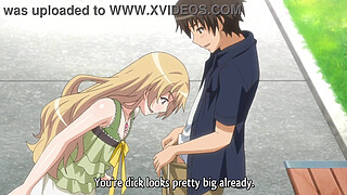 Hentai teens fucking in public park