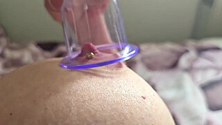 Pumping Suck Hard My Pierced Nipples