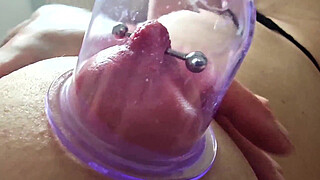 Pumping Suck Hard My Pierced Nipples