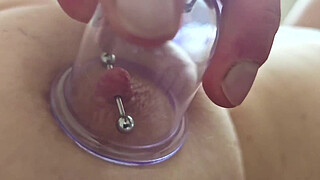Pumping Suck Hard My Pierced Nipples