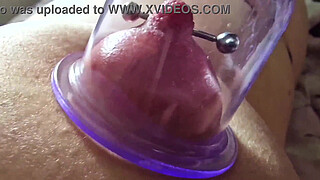 Pumping Suck Hard My Pierced Nipples