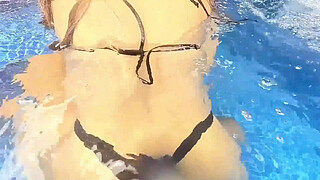 Amateur Sex in the Water Outdoors with a Horny MILF with a Huge Ass, Cumming