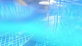 Amateur Sex in the Water Outdoors with a Horny MILF with a Huge Ass, Cumming