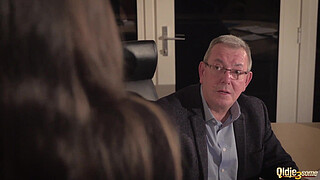 Secretary caught coworker sucking old boss under desk