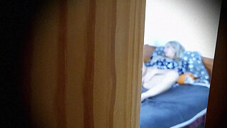 Mature blonde mom caught masturbating and then...