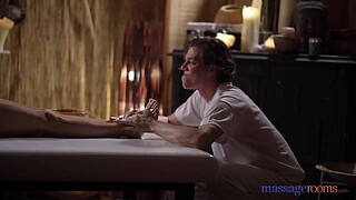 Massage Rooms Big tits brunette Josephine Jackson sensual blowjob and doggy