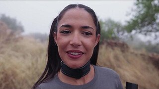 Gorgeous Spanish goddess gets ass punished and tied up for piss play by an olive grove