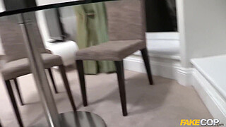 Peeping Policeman Fucks a Blonde British Bimbo - Fake Cop