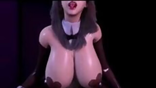 3D HQ Brunette Big tits Firm tits Breast Expansion POV Riding wSound added
