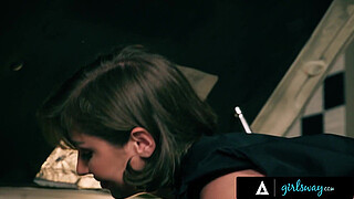 GIRLSWAY - Auto Shop Owners Tommy King & Octavia Red Blow Off Steam With Sweaty Strap-On Sex