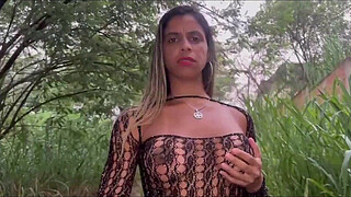 Married woman masturbating in public and giving head to her cuckold husband in the middle of the street, orgasming twice.