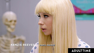 ADULT TIME - Kenzie Reeves Super Soaks Her MILF Doctor With Pussy Squirt! - SPANISH SUBTITLES