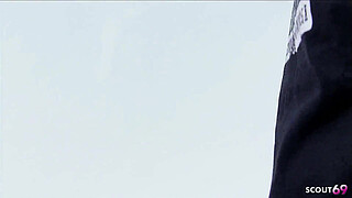 First Double Vaginal DVP MMF Threesome Sex for slim tall blonde Girl by two older Guys with Fat Dick