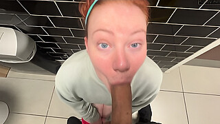 I Love Worshipping Cock And Swallowing Cum In A Public Toilet