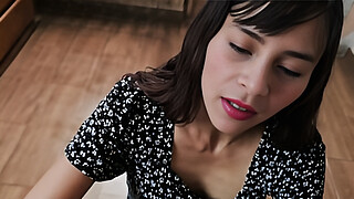 She came to enroll her son and had to spread her legs so he could study; a MILF will do anything to get laid.