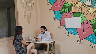 She came to enroll her son and had to spread her legs so he could study; a MILF will do anything to get laid.