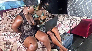 Seducing my big booty Midget step sister by showing her Lesbian Porn on Xvideos!!